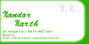 nandor marth business card